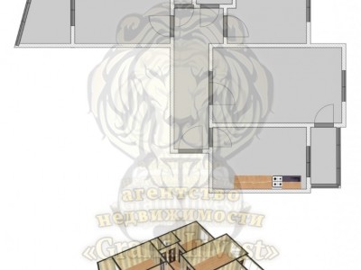 Трёхкомнатная квартира.